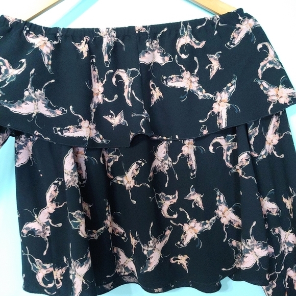 Aritzia Wilfred Morel Butterfly Off The Shoulder Ruffle Top XXS - Picture 7 of 9